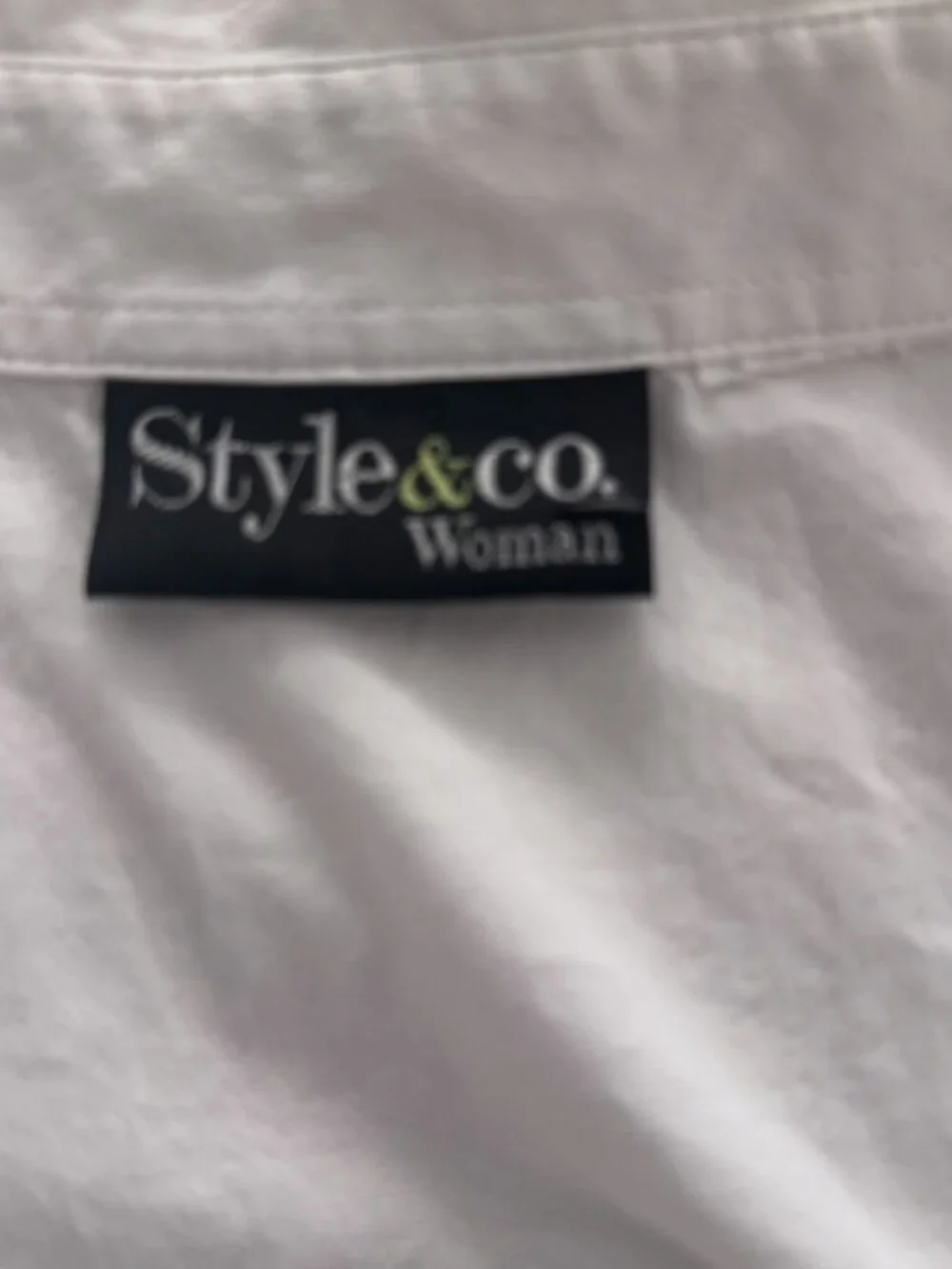 Style & Co. white wrap-style 3/4 sleeve blouse - Picture 3 of 4